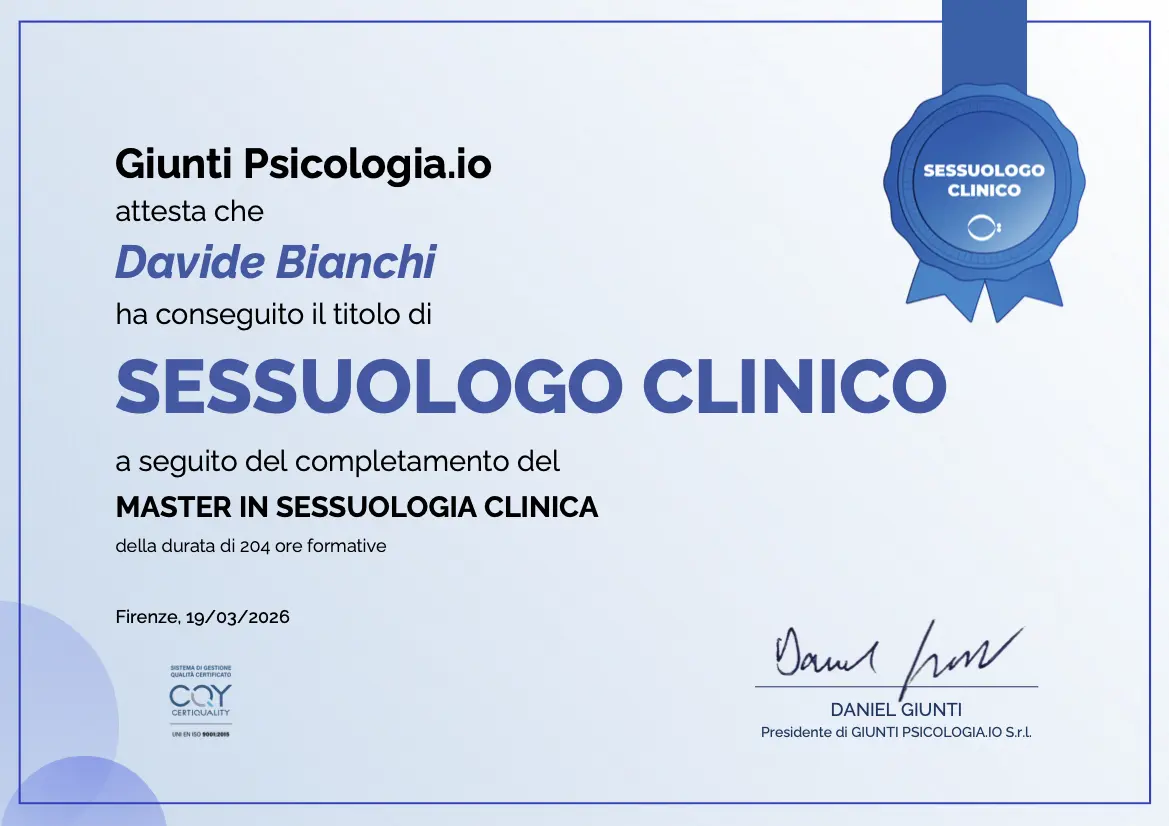 Certificato Master Sessuologia Clinica
