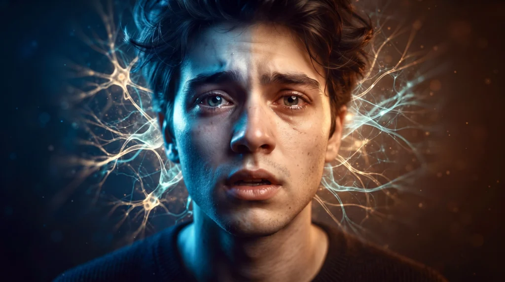 Ritratto emotivo che rappresenta il disturbo borderline di personalit&agrave; attraverso l'intensit&agrave; emotiva e la complessa attivit&agrave; neurale"; title attribute = "Disturbo borderline di personalit&agrave;: il viaggio dalla disregolazione alla comprensione"; compressione WebP qualit&agrave; 82; dimensione 1200x675px per Core Web Vitals (priorit&agrave; caricamento immagine per LCP). Lazy loading abilitato.